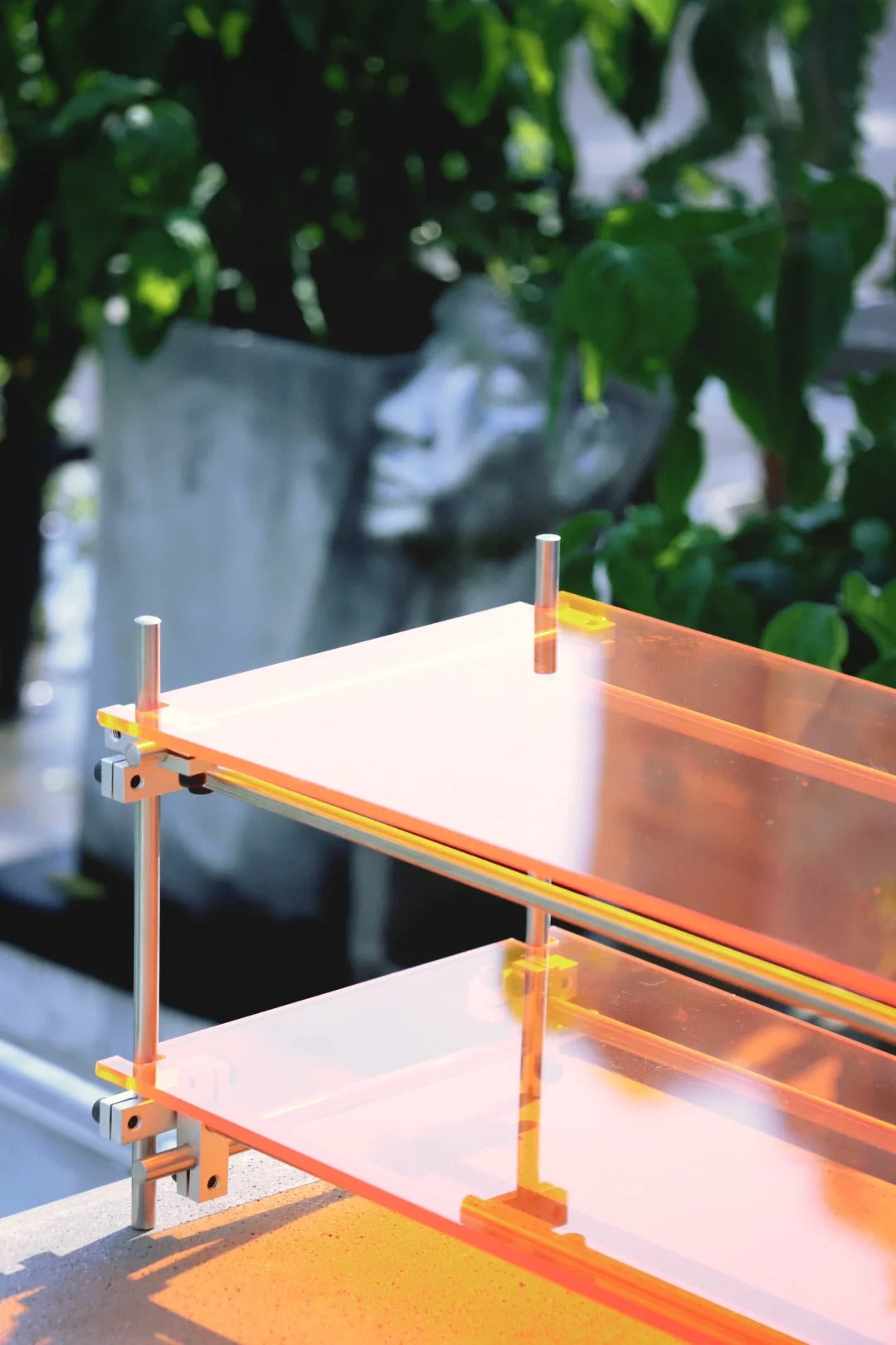 Orange Acrylic Steel Shelf