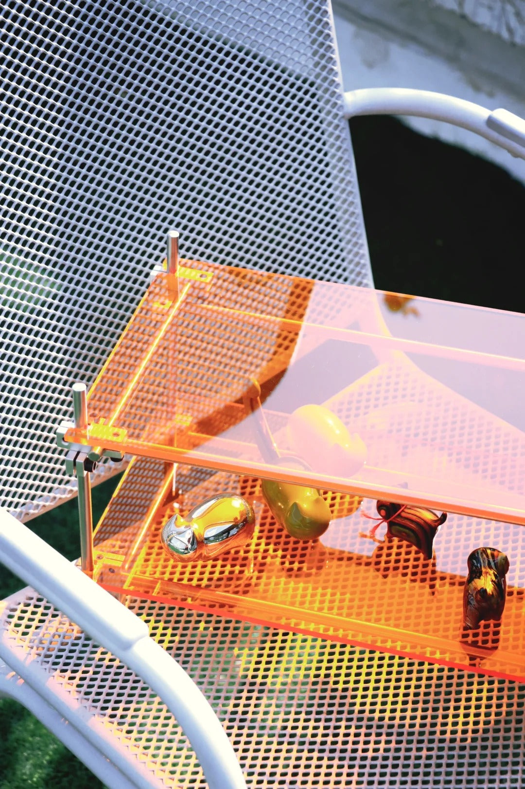 Orange Acrylic Steel Shelf