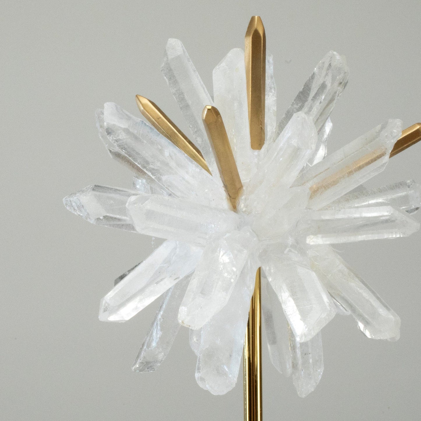 Quartz Cluster Star on Brass and Acrylic Base - 18"