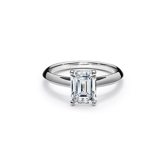 Engagement Ring with a Emerald Cut Gem